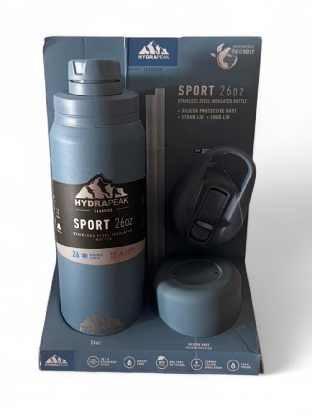HydraPeak Sport 26oz Stainless Steel Insulated Bottle - Slate Blue